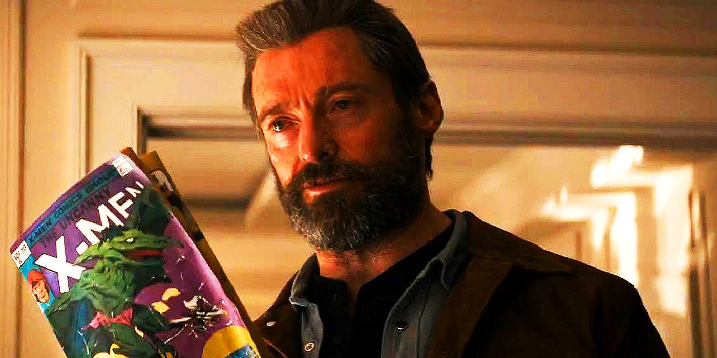 Wolverine with an X-Men comic book in Logan