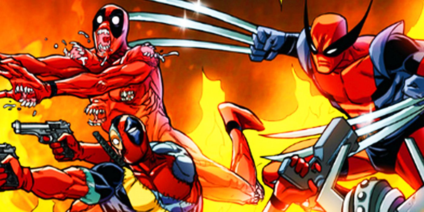 Wolverinepool fighting with the Deadpool Corps in Marvel Comics