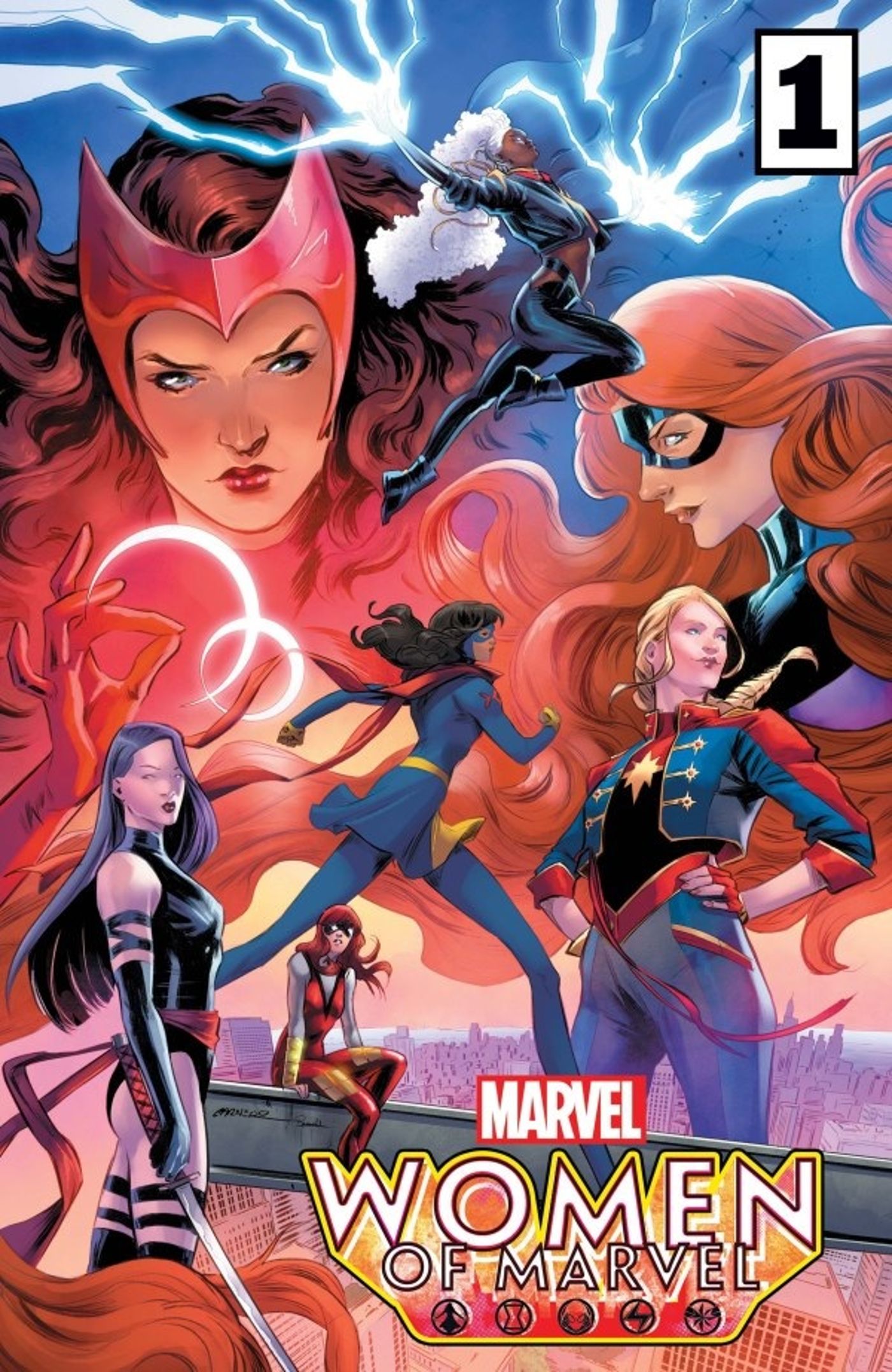 Women of Marvel #1 Cover Art Featuring Scarlet Witch, Ms. Marvel and Captain Marvel