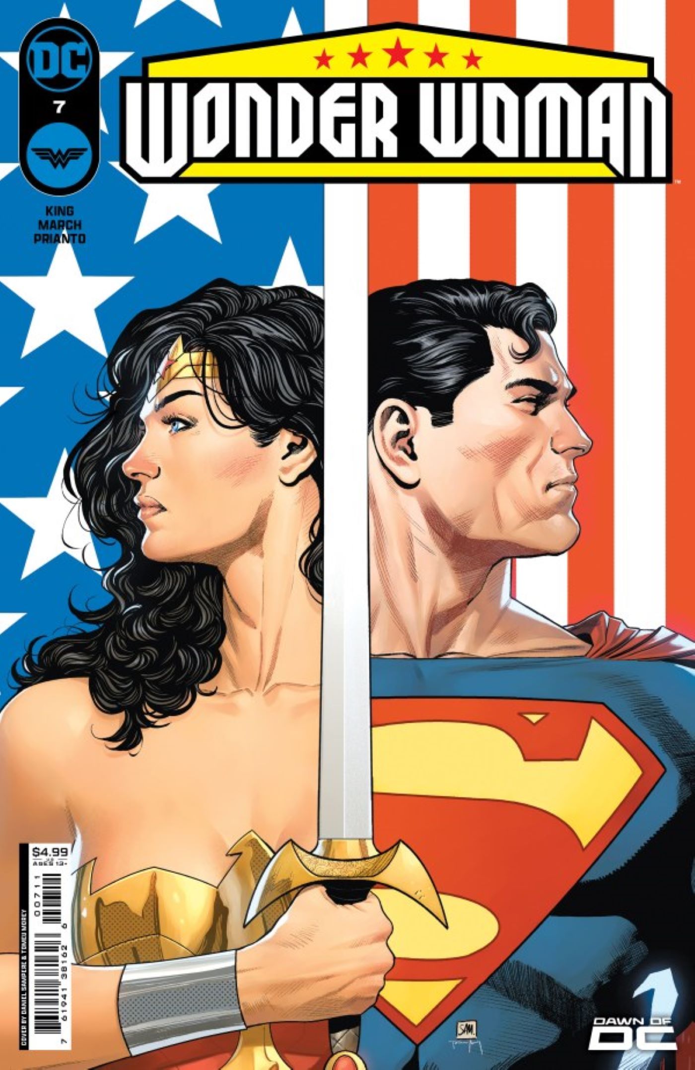 Mulher Maravilha #7 com Diana e Superman na capa