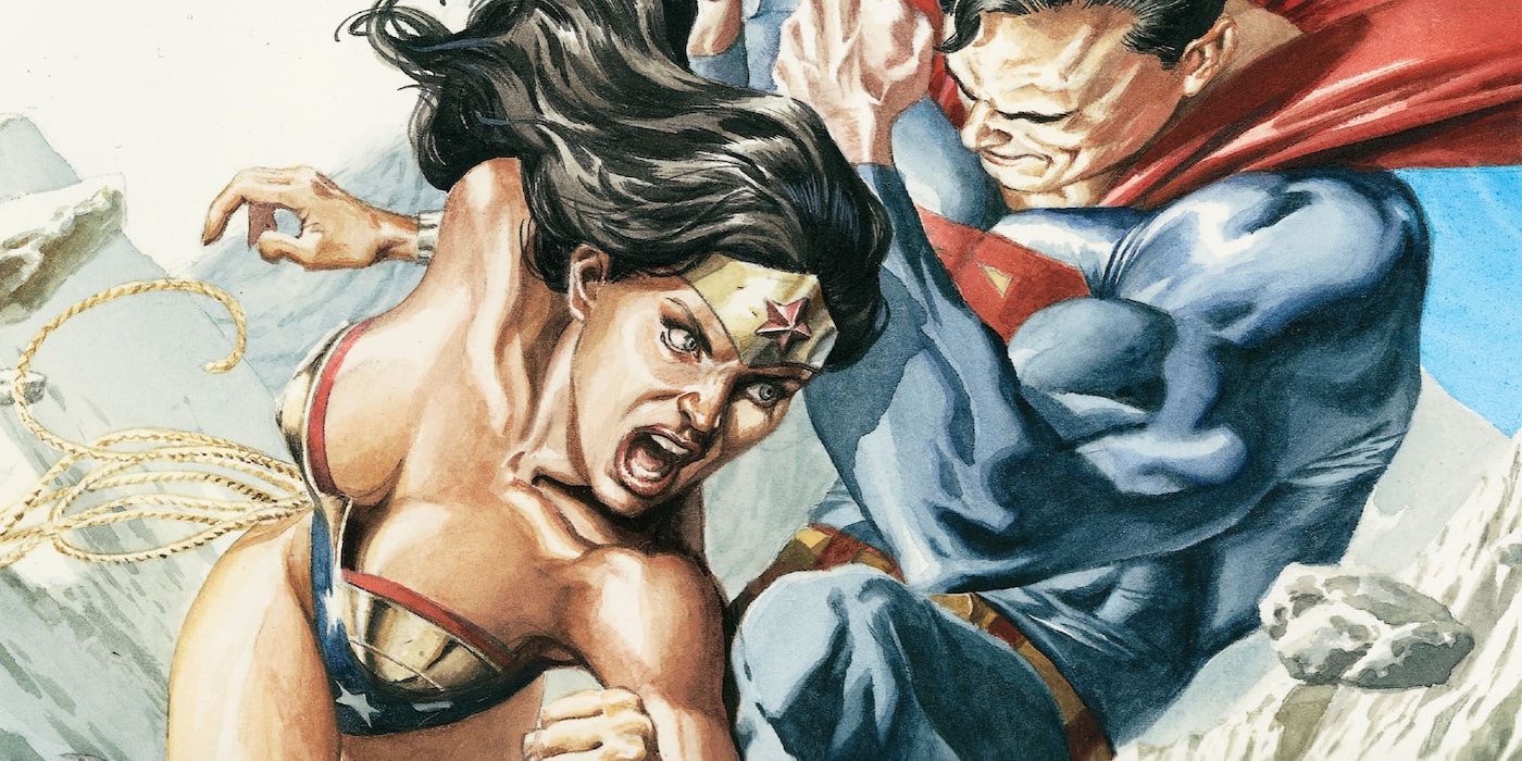 Wonder Woman battling Superman on Wonder Woman 219 cover