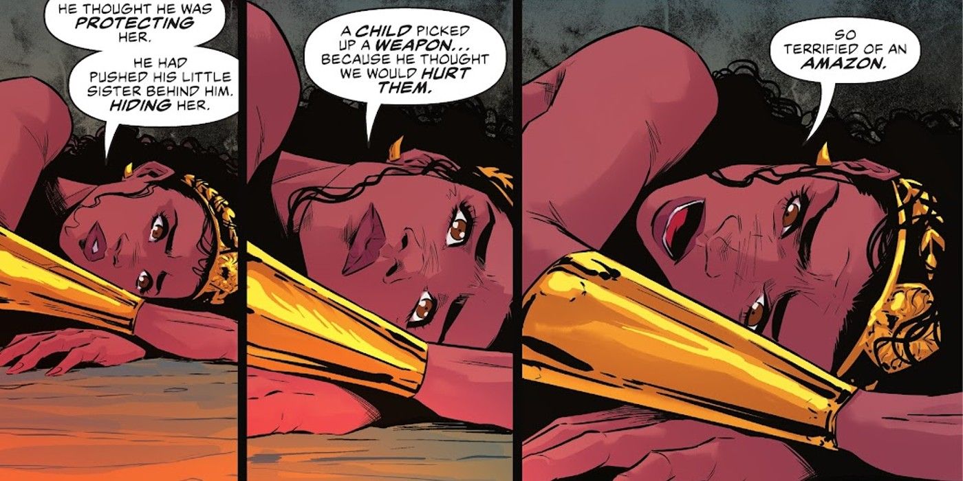 Comic book panels: Wonder Woman’s sister Nubia reflects on getting shot