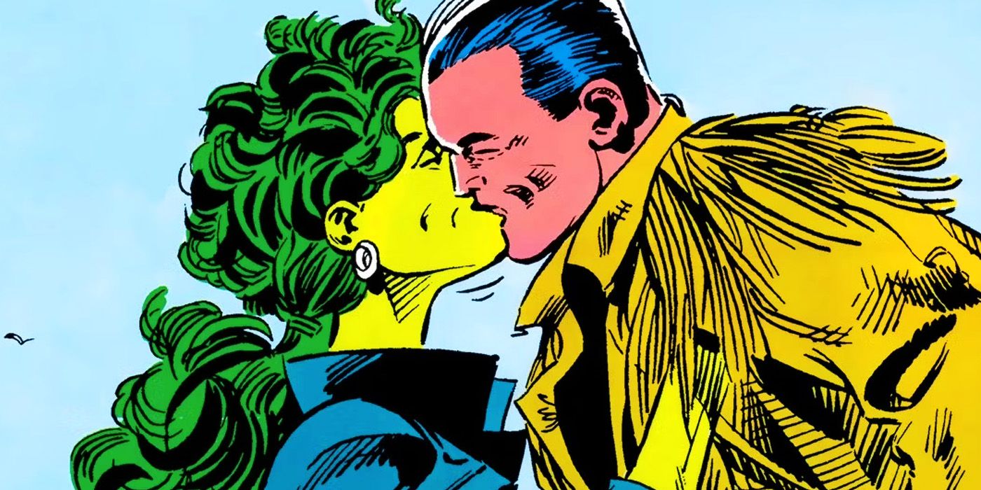 Wyatt Wingfoot kissing She-Hulk in Marvel Comics