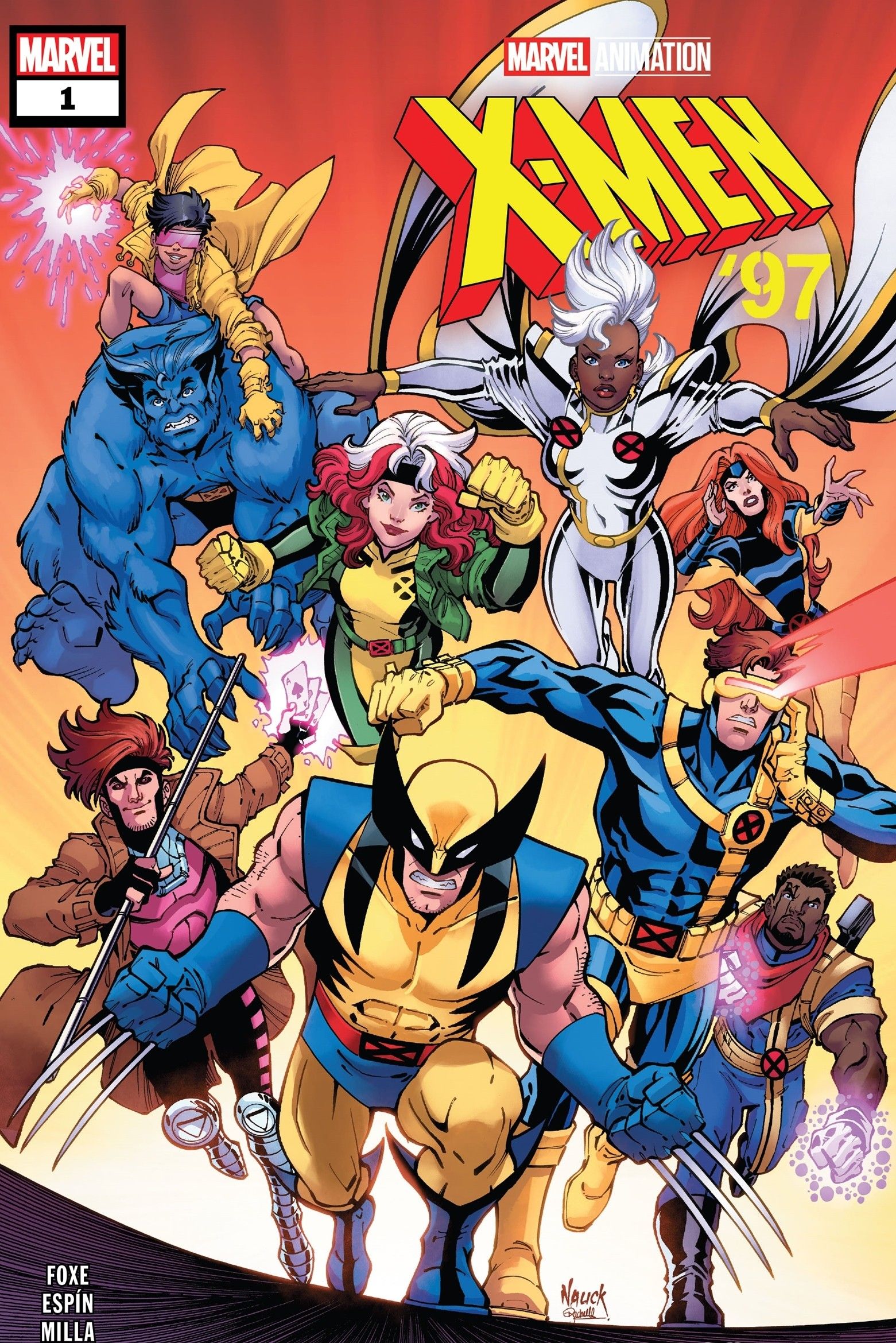 Capa de X-Men 97 1, mostrando o time indo para a batalha.