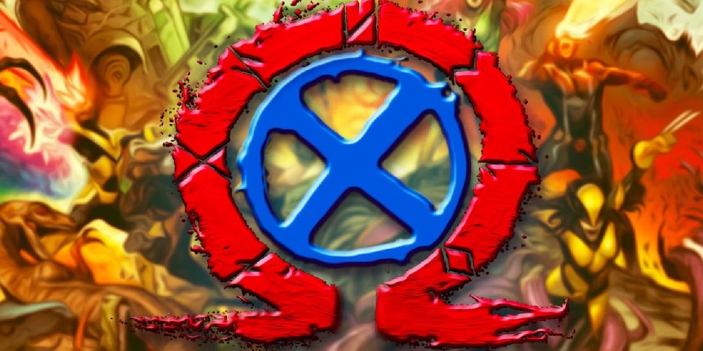x-men symbol within an omega sign
