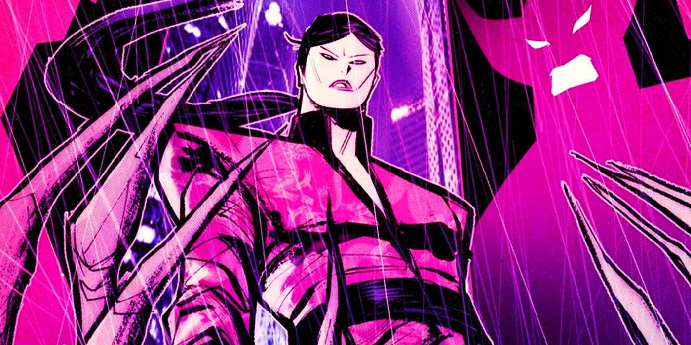 Lady Deathstrike de Yuriko Oyama em traje rosa na Marvel Comics