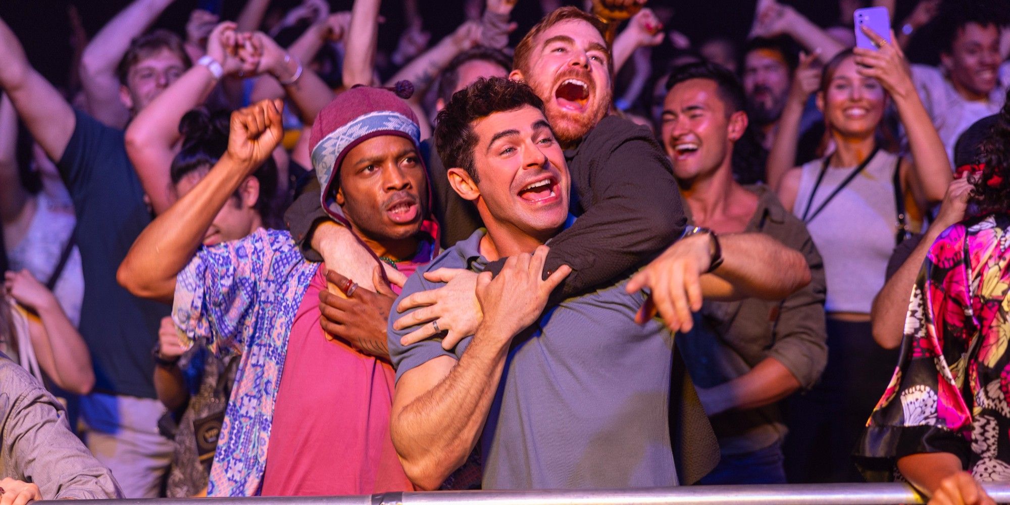 Zac Efron, Andrew Santino, and Jermaine Fowler in Ricky Stanicky