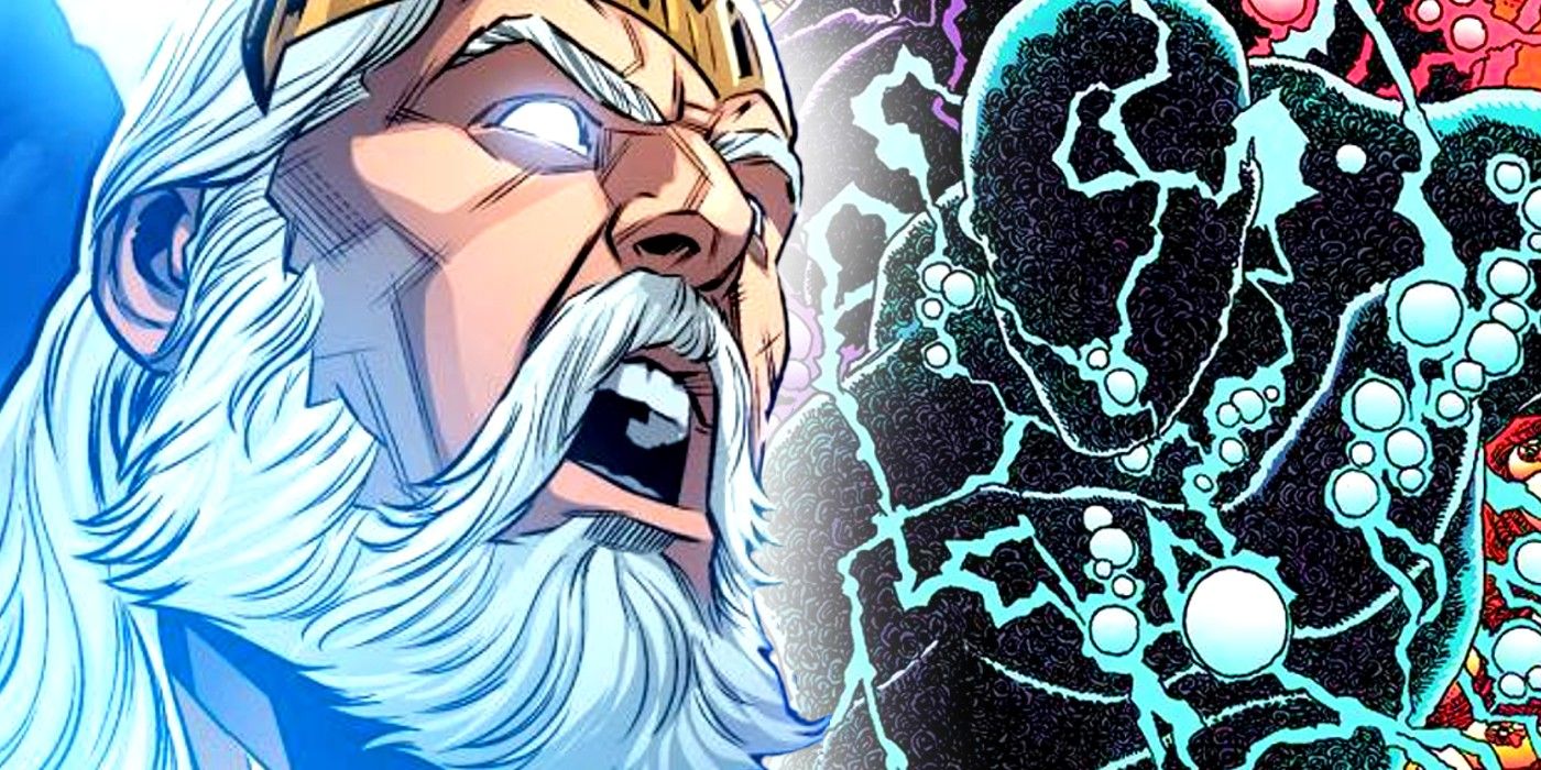 zeus being angry at flash's new species of energy gods