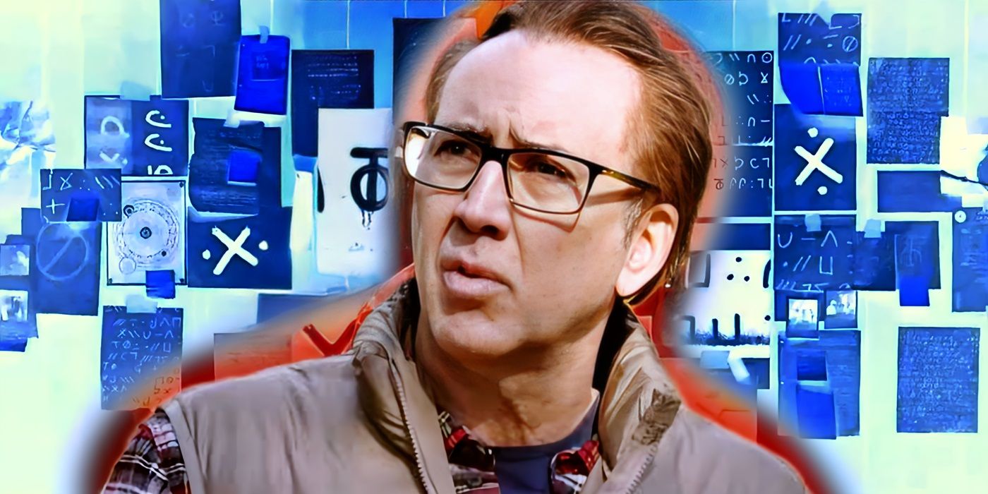 Nicolas Cage from Color Out of Space with a background from Longlesgs