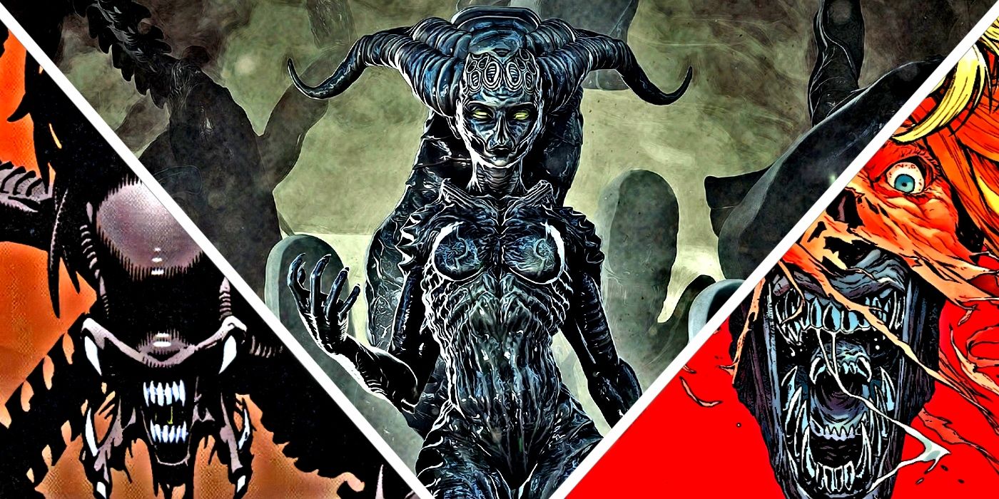 Alien's Predalien, the Woman in the Dark, and a human/Xenomorph mutant.
