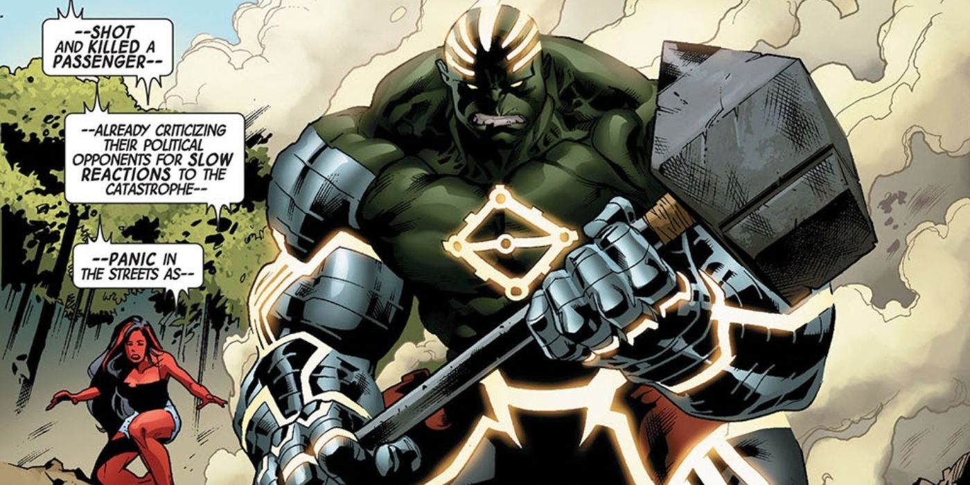 Hulk wielding the Hammer of Nul in Fear Itself.