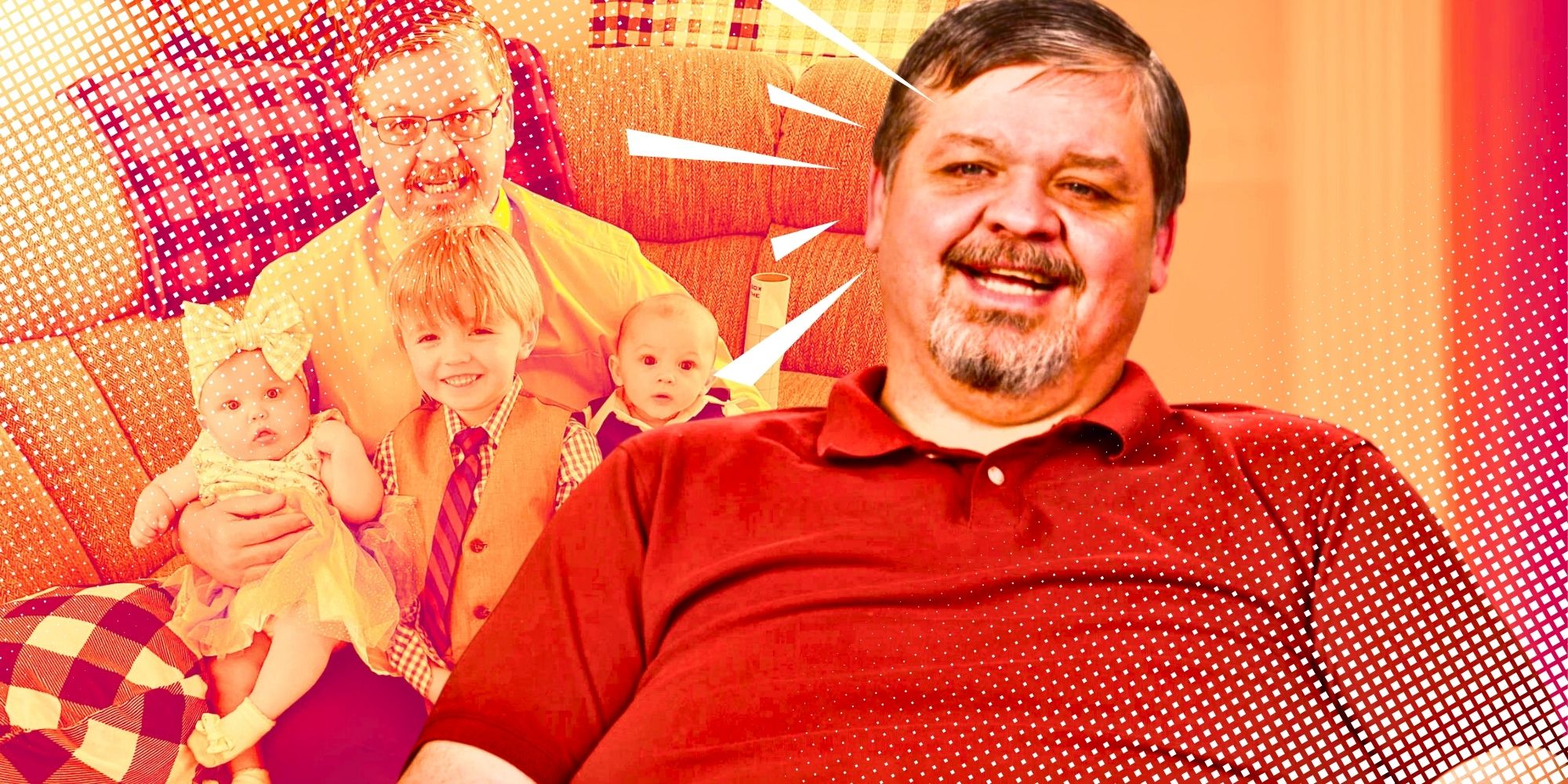 Montage of 1000-Lb Sisters' Chris Combs smiling and posing with his grandkids