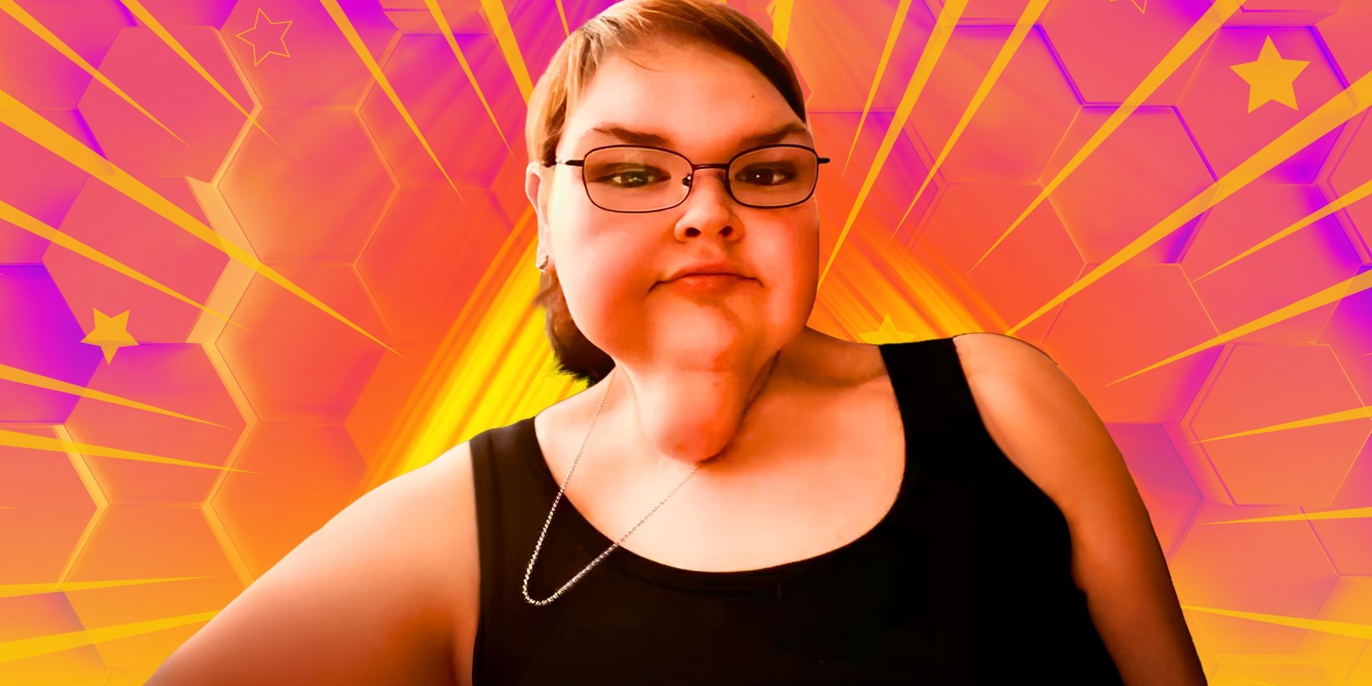  1000-Lb Sisters' Tammy Slaton wearing a sleeveless black top and glasses.