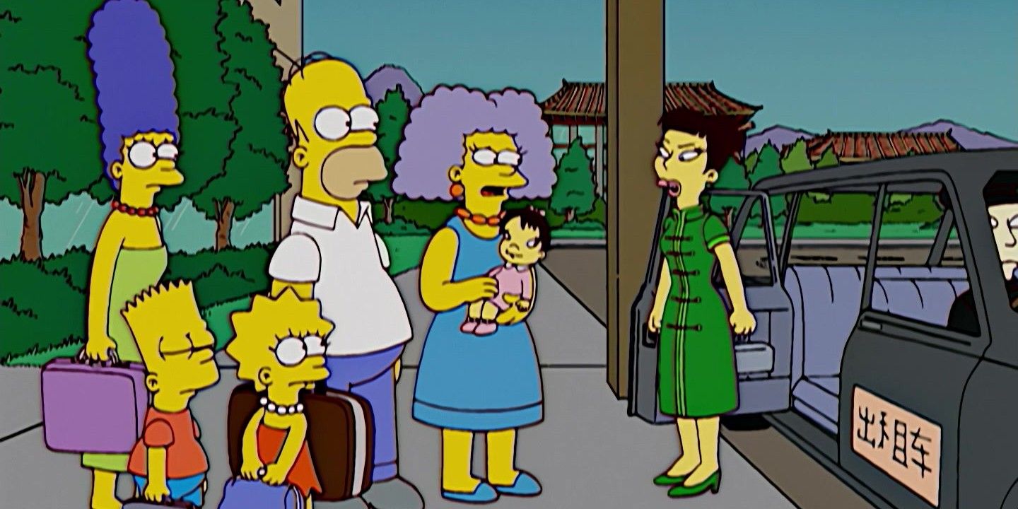 The Simpsons family coming back from China