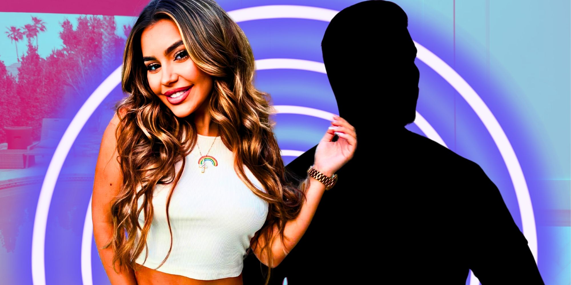 90 Day Fiancé’s Miona Bell smiling, with silhouette of mystery man