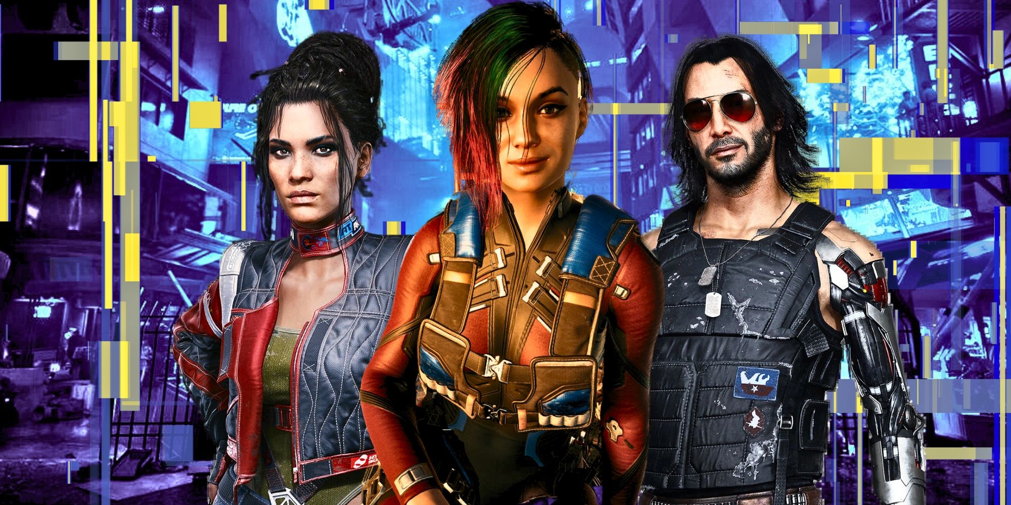 Johnny Silverhand, Panam, and Judy from Cyberpunk 2077