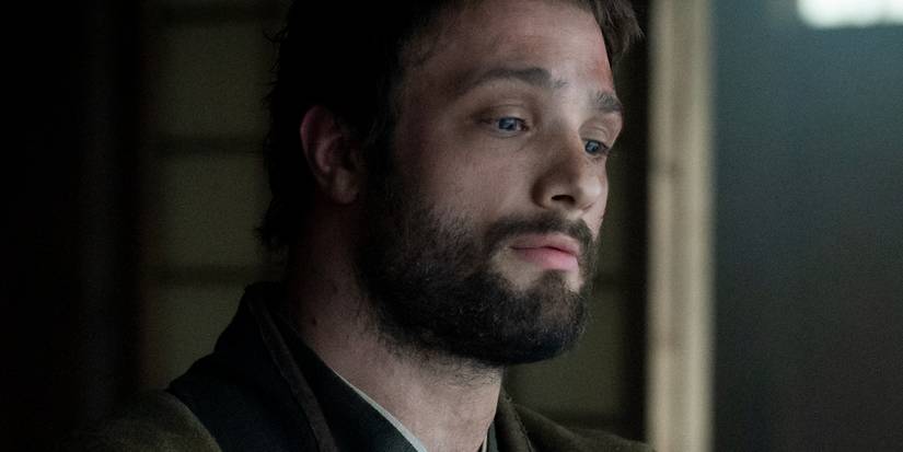 A closeup of a concerned John Blackthorne in Shogun episode 10
