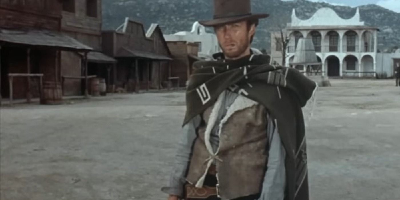 Clint Eastwood como O Homem Sem Nome "Você vê, minha mula não gosta que as pessoas riam. Ele tem essa ideia maluca de que você está rindo dele." Por um Punhado de Dólares (1964)