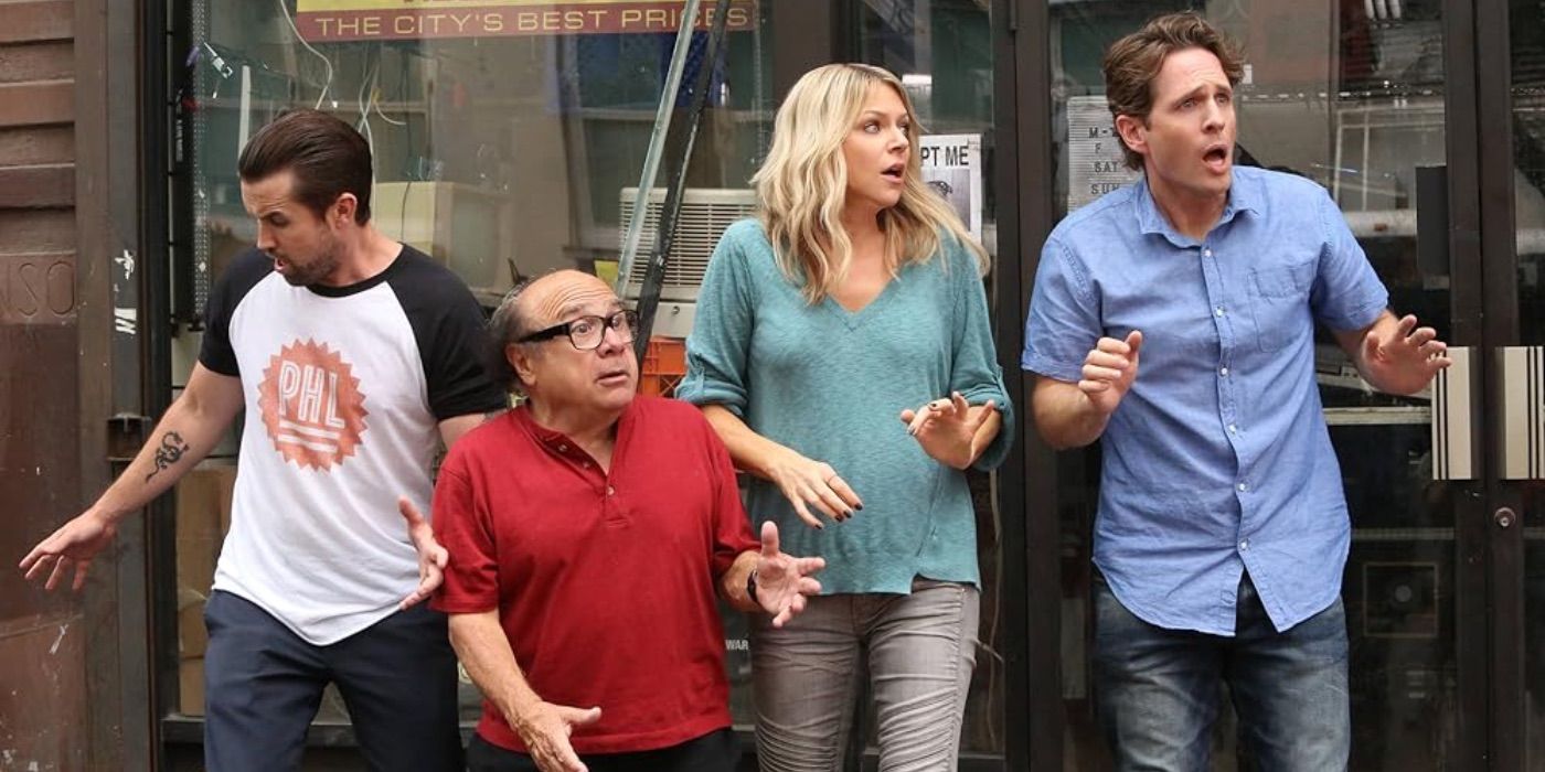 The gang looking shocked in It's Always Sunny in Philadelphia