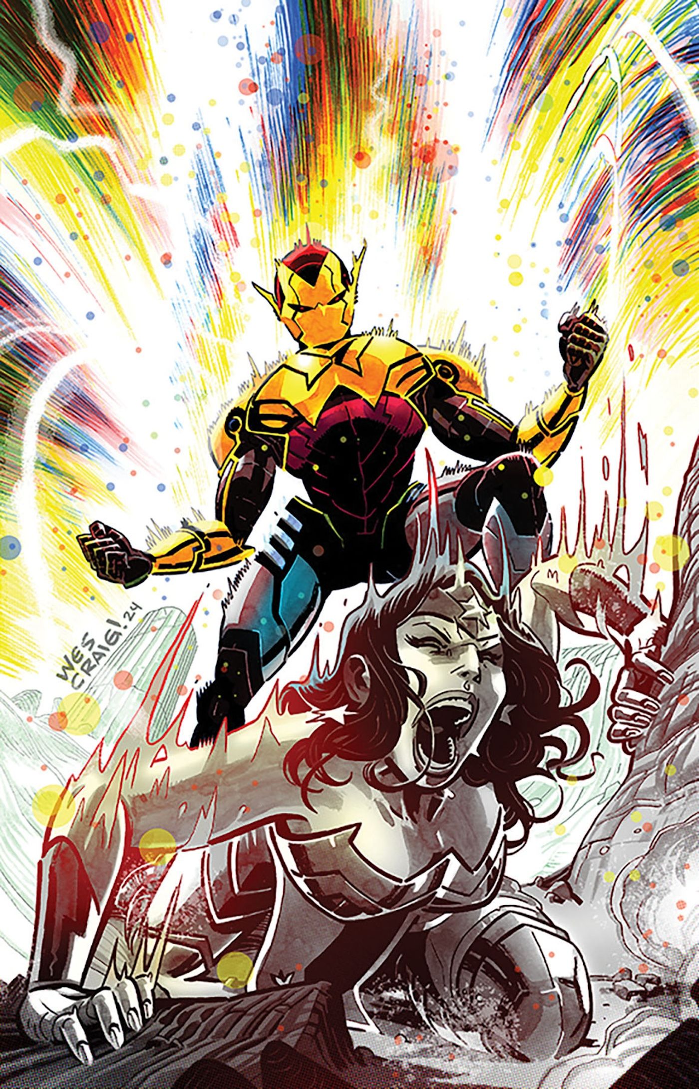 Absolute Power 1 Craig Variant Cover: an Amazo attacks Wonder Woman.