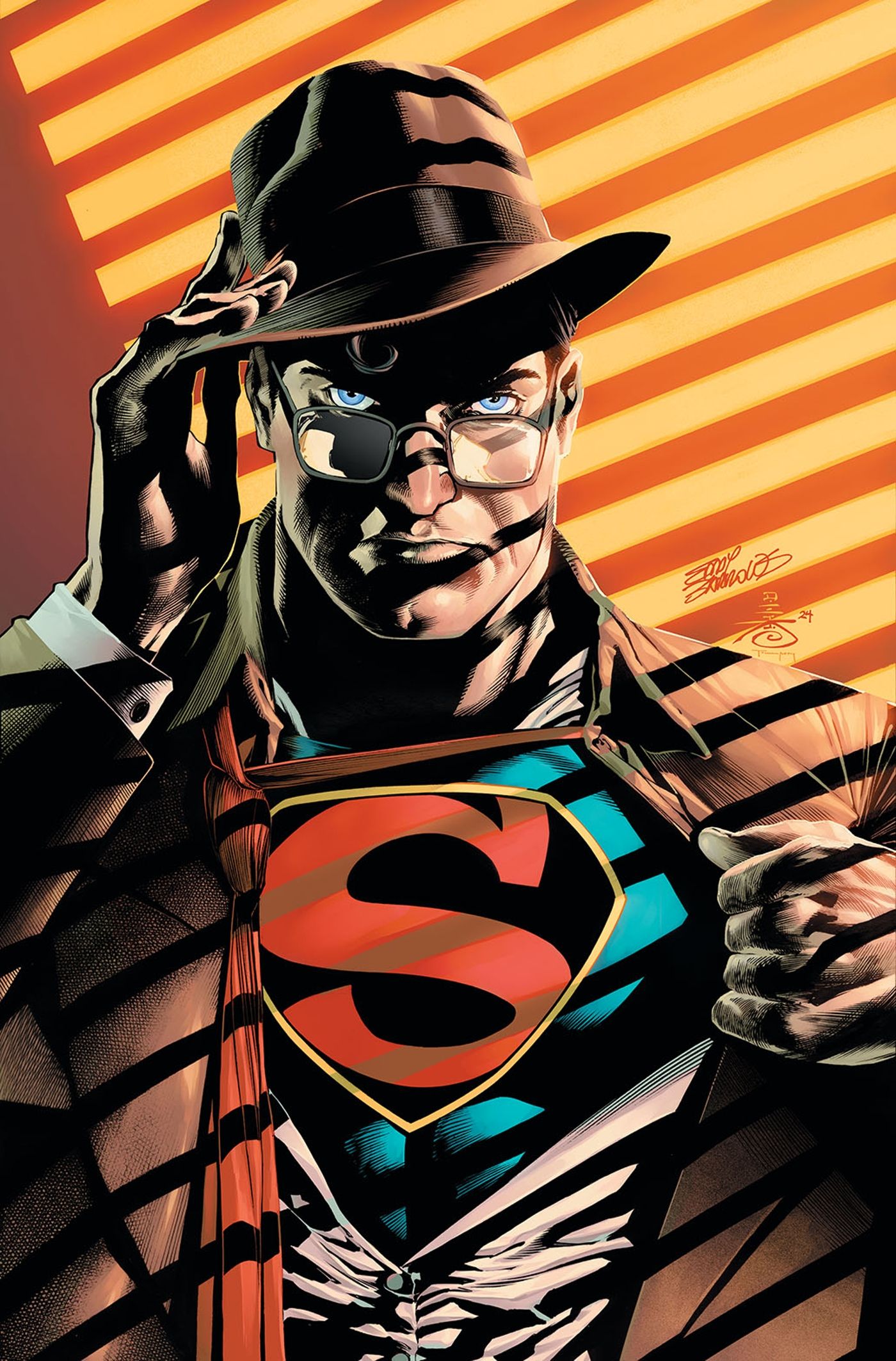 Action Comics 1067 Barrows cobre o símbolo revelador do Superman