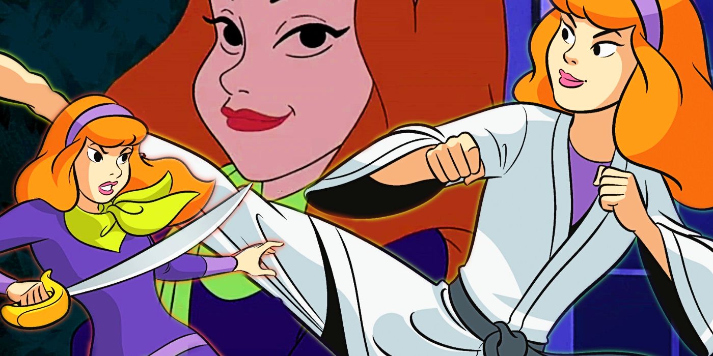 Daphne Blake in a variety of action poses.