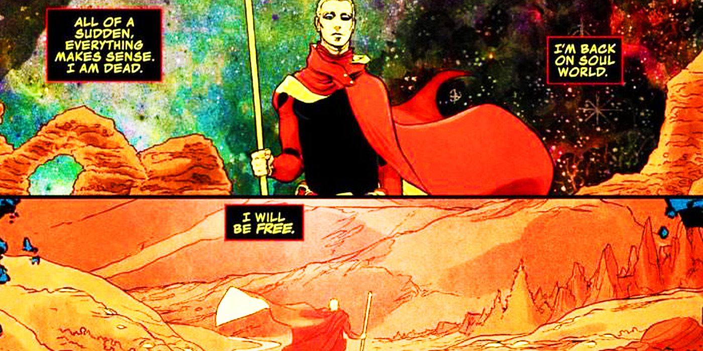 Adam Warlock in the Soulworld in Marvel Comics