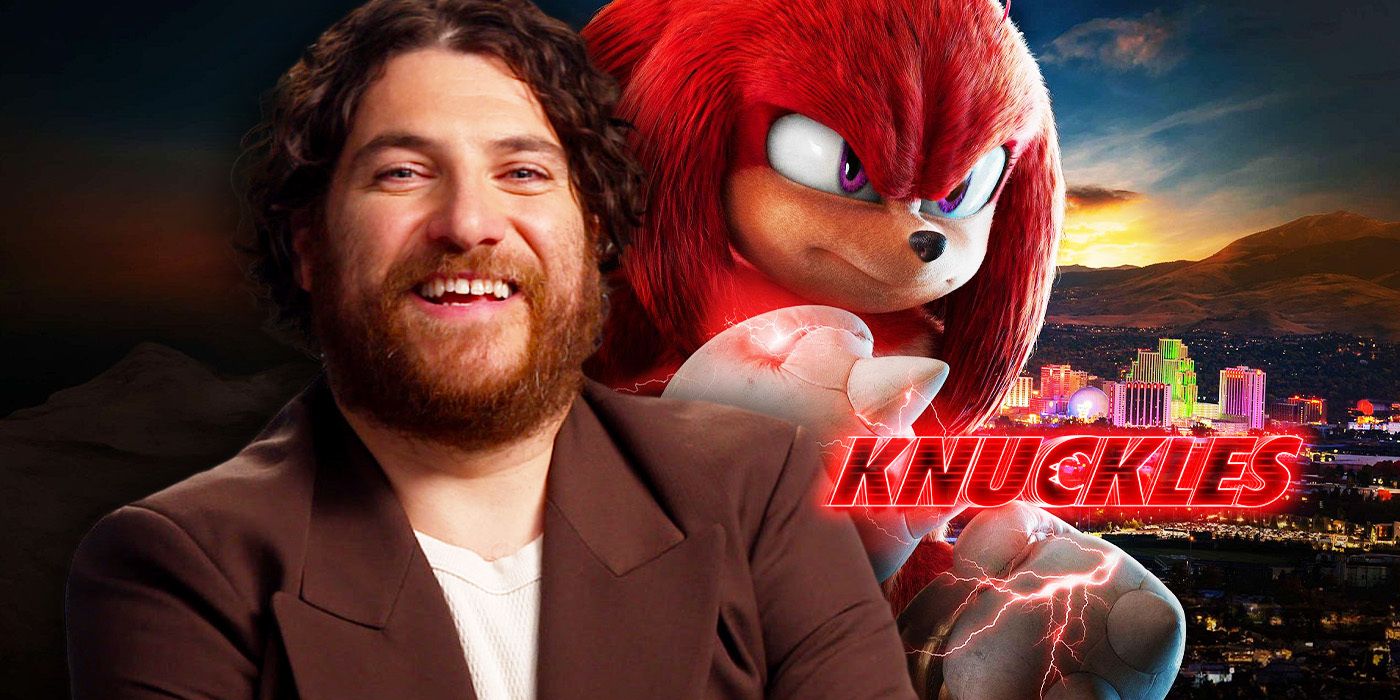 Edited image of Adam Pally during Knuckles interview