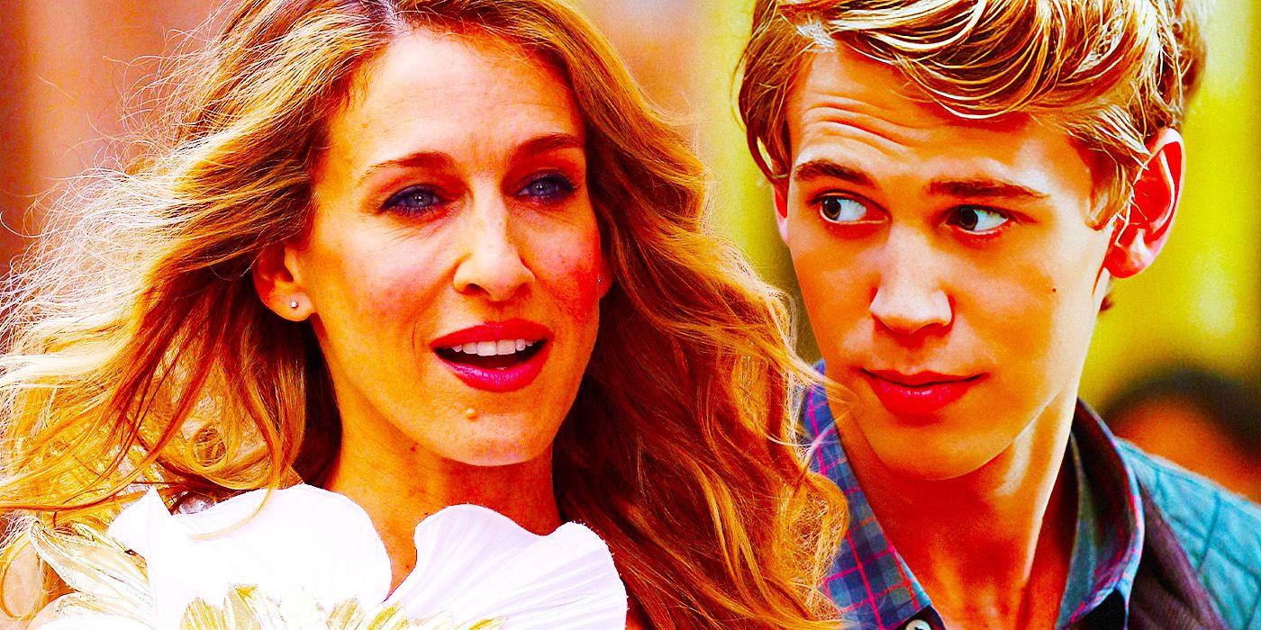 Sarah Jessica Parker as Carrie Bradshaw in Sex and the City with Austin Butler as Sebastian Kydd in The Carrie Diaries