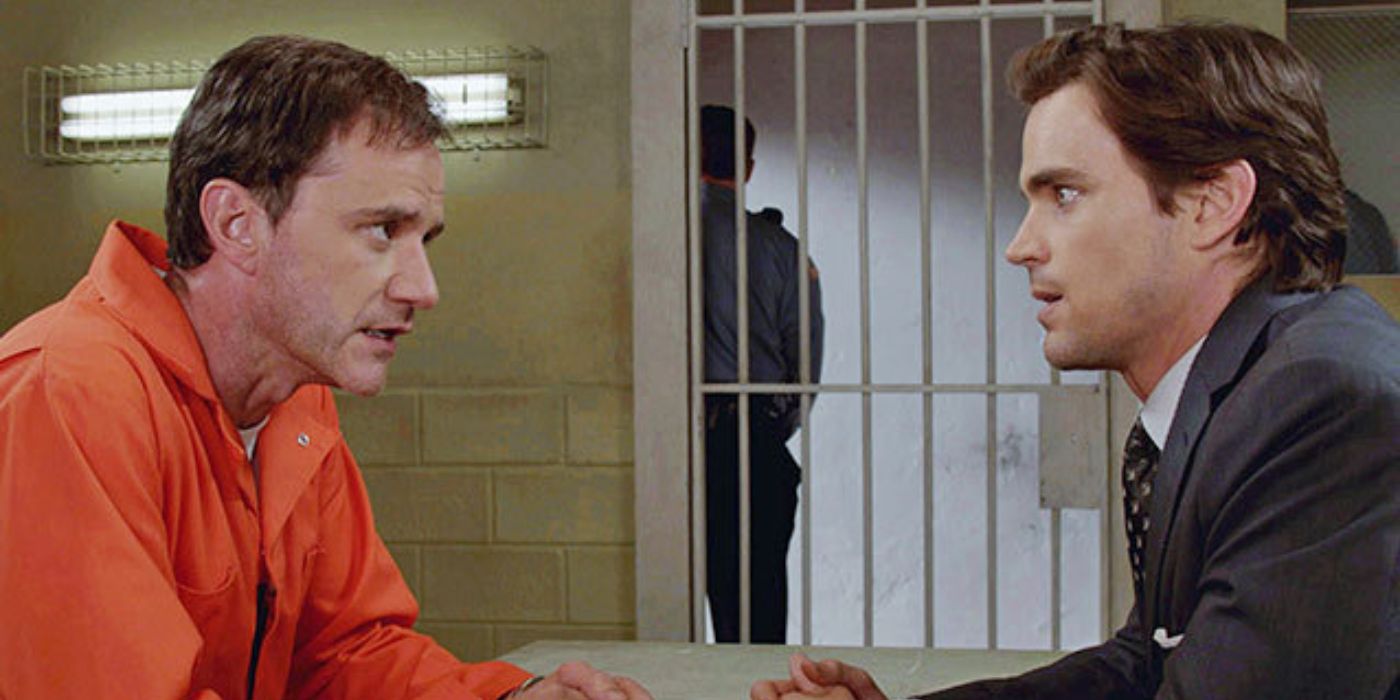 agente Peter Burke e Neal Caffrey em visita à prisão no colarinho branco 5ª temporada