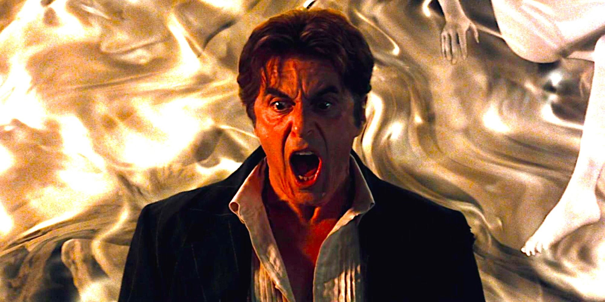 Al Pacino howling maniacally in a scene from The Devil's Advocate