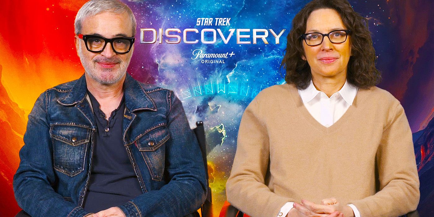 Edited image of Alex Kurtzman & Michelle Paradise during Star Trek: Discovery junket interview