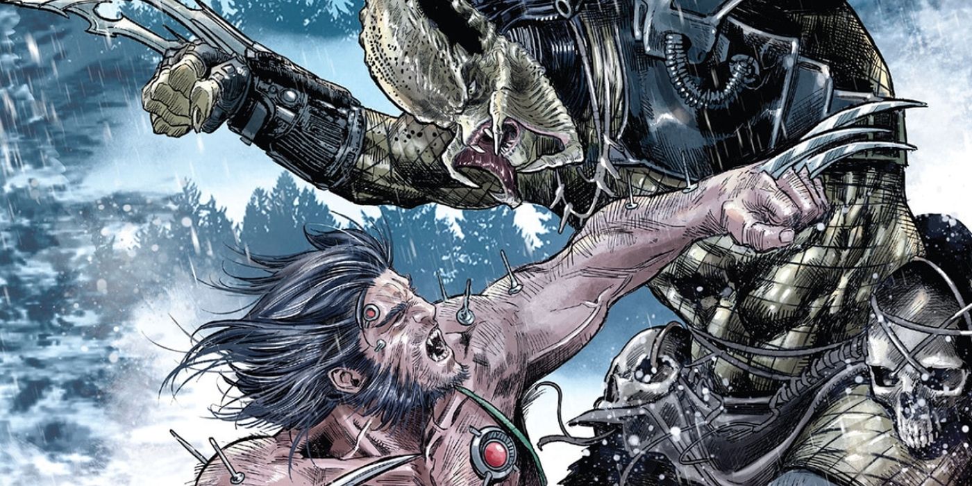 Wolverine fighting the Predator.