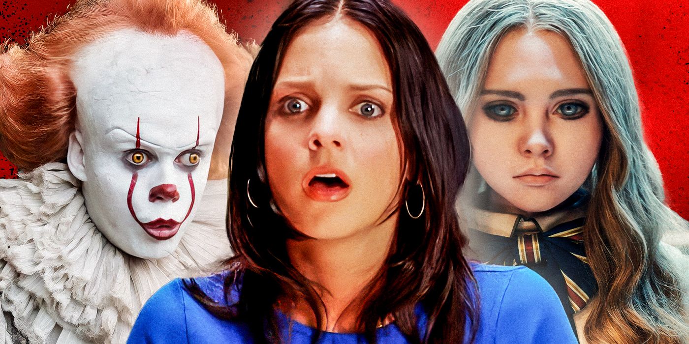 (Amie-Donald-as-M3gan)-from-M3GAN-and-(Bill-Skarsgård-as-Pennywise)-from-It--and-(Anna-Faris-as-Cindy)-from-The-Scary-Movie-Franchise
