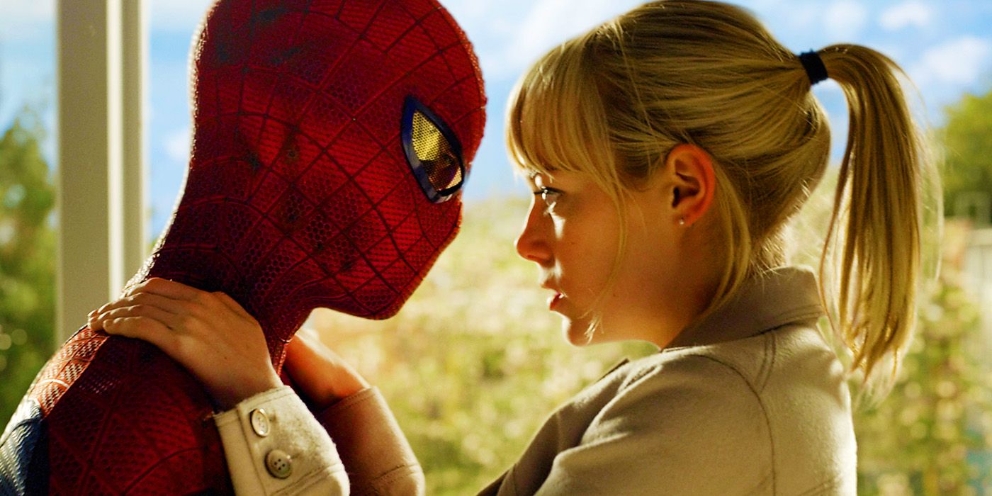 Andrew Garfield's Spider-Man with Emma Stone's Gwen Stacy in The Amazing Spider-Man