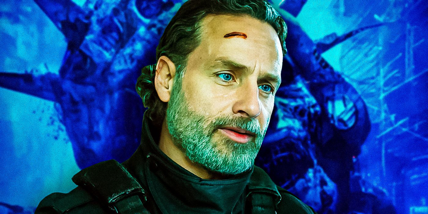 Andrew Lincoln as Rick Grimes with a cut on his head in The Ones Who Live