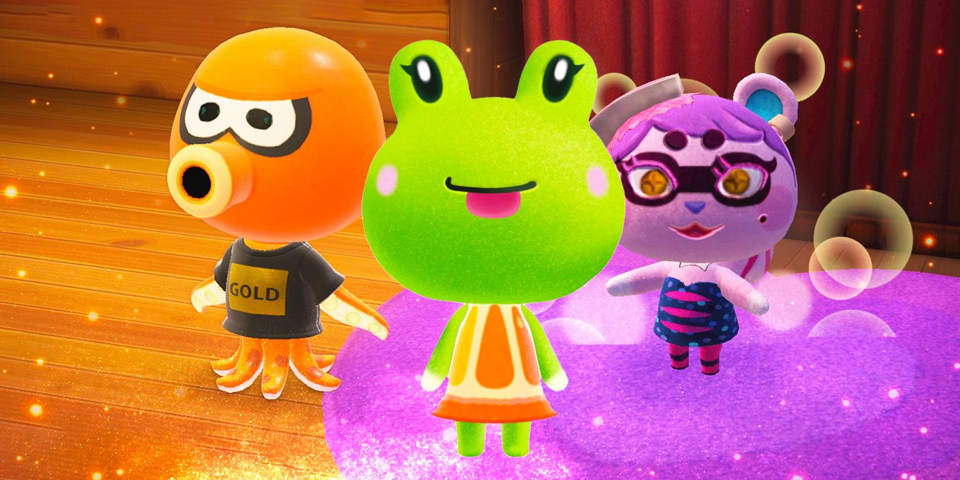 Inkwell, Cece, and Sunny, three villagers from old Animal Crossing games.