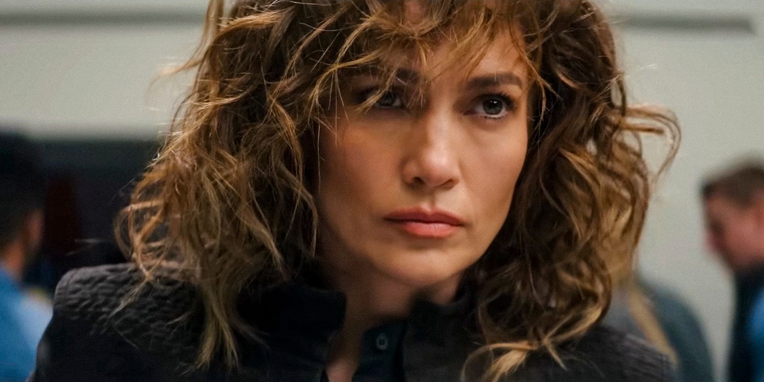 Jennifer Lopez looks intense as Atlas Shepherd in Atlas (2024) 