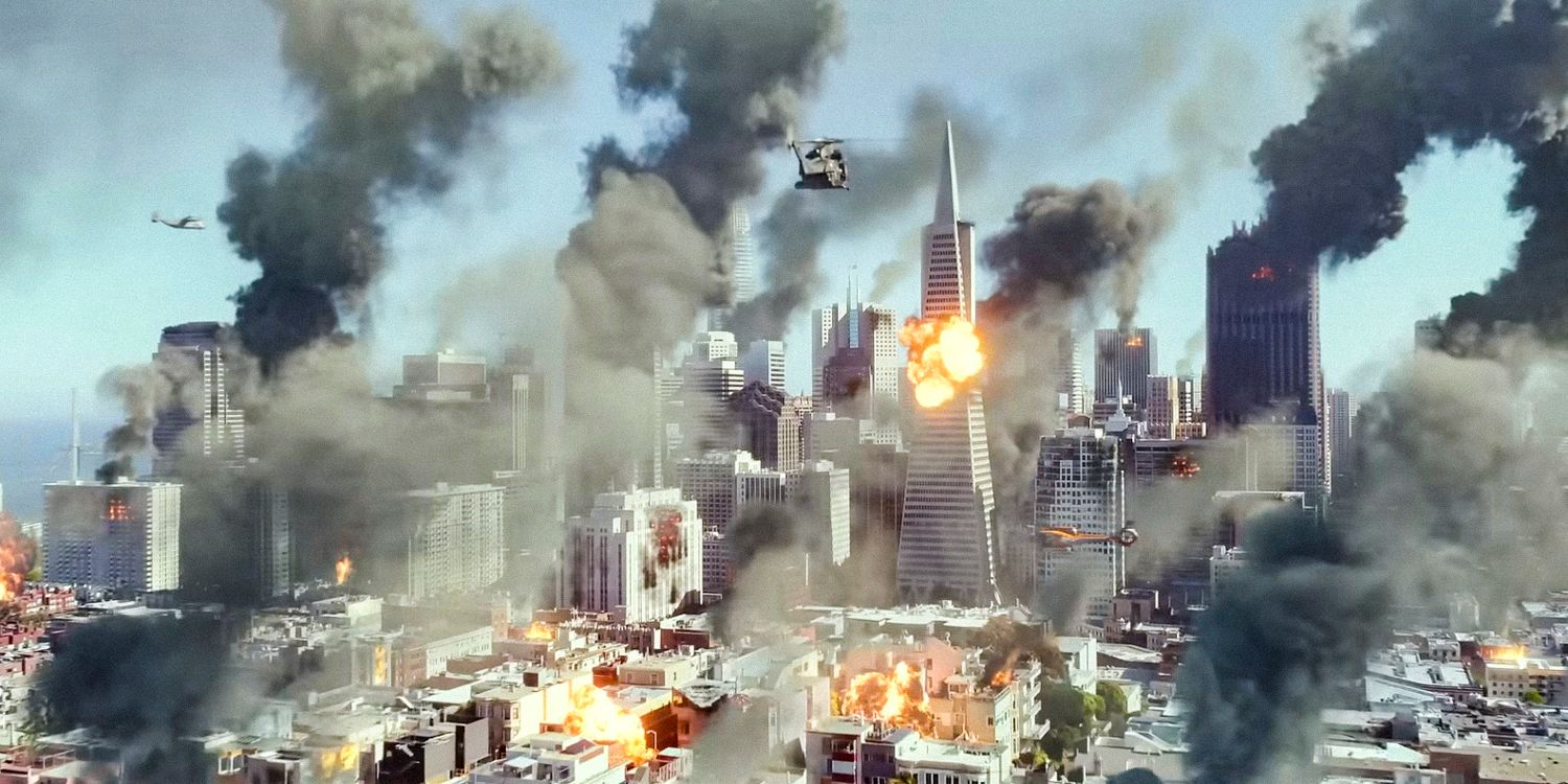 The city in chaos, explosions and smoke everywhere in Atlas (2024)
