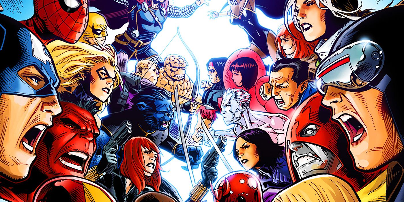 Avengers facing the X-Men in Marvel Comics' Avengers vs. X-Men
