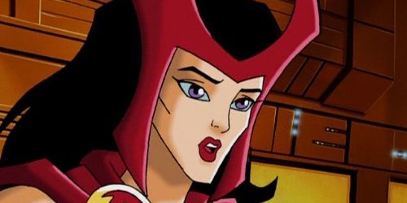 avengers united they stand, Sorcerer's Apprentice, scarlet witch looking worried