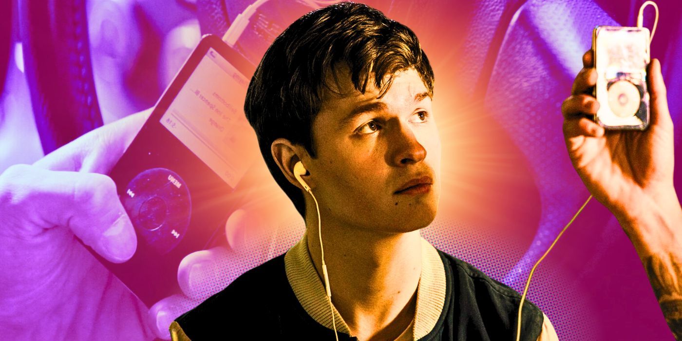 Ansel Elgort listening to music on his iPod in Baby Driver