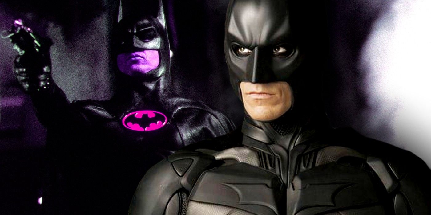 bales batman and keaton's batman batsuit comparison 2
