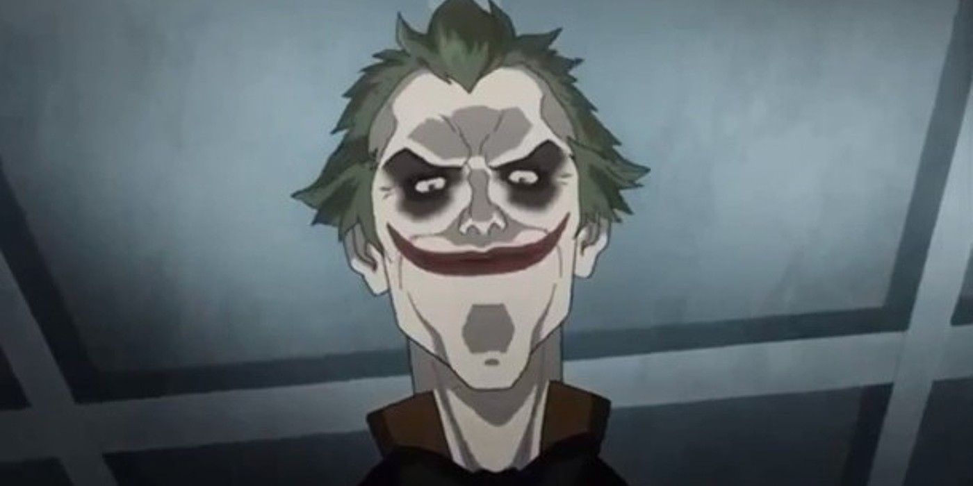 Batman assault on Arkham, Joker looks down manically