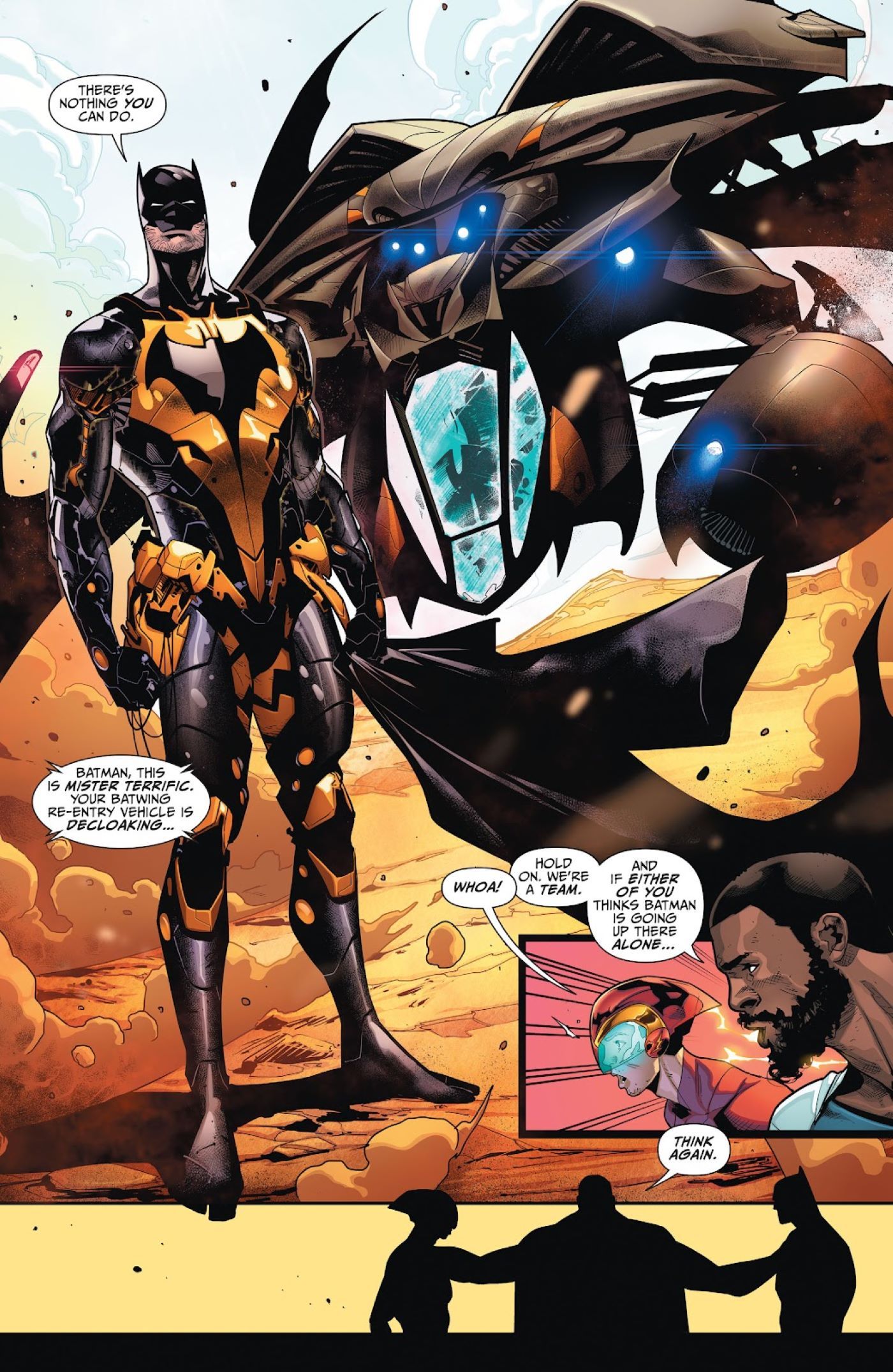 Batman Asa Noturna Batsuit Dourado Terra-2 Dick Grayson