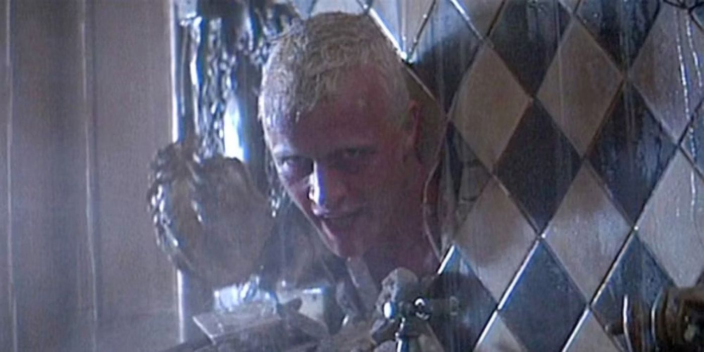 Batty with his head through a wall in Blade Runner