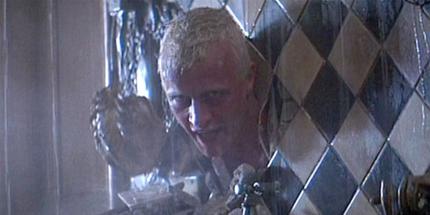 Batty with his head through a  wall in Blade Runner