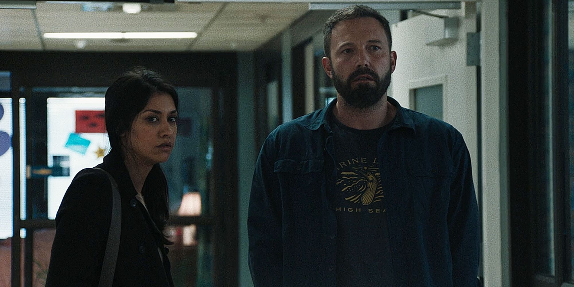 Ben Affleck and Janina Gavankar in The Way Back 2020