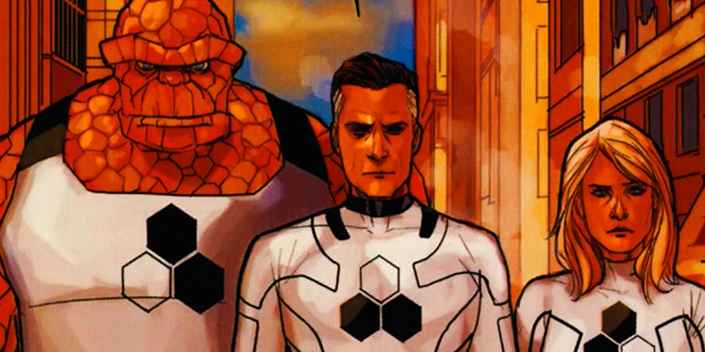 Ben Grimm, Reed Richards and Sue Storm as the Future Foundation in Marvel Comics