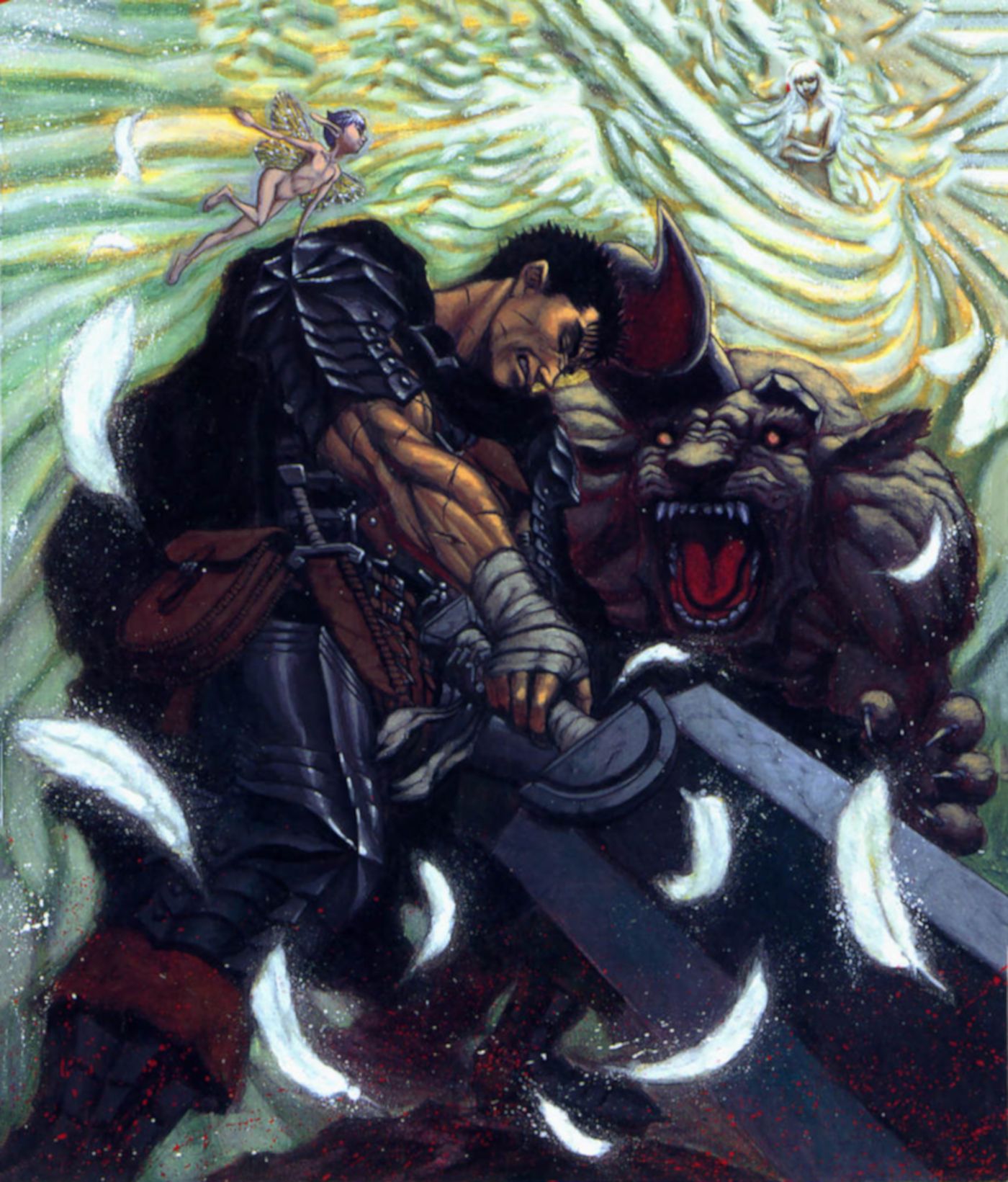 Arte da capa de Berserk Vol 18 retratando Guts Fighting Zodd